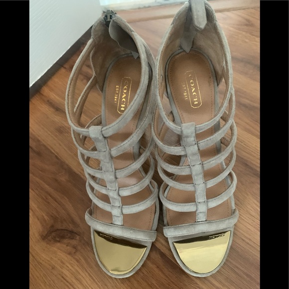 COACH STRAPPY SUEDE HEELS - Picture 2 of 7